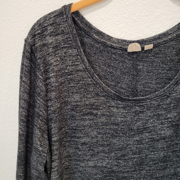 Gap Maternity Heather Charcoal Ruched Midi Dress Long Sleeve Women’s XL - Picture 3 of 5